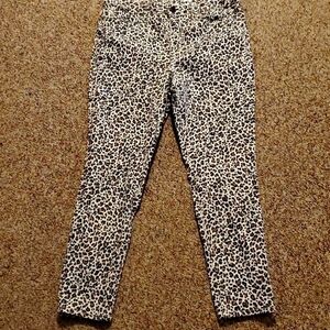 Seven7 High Rise Skinny Animal Print Denim Jeans Sz 12